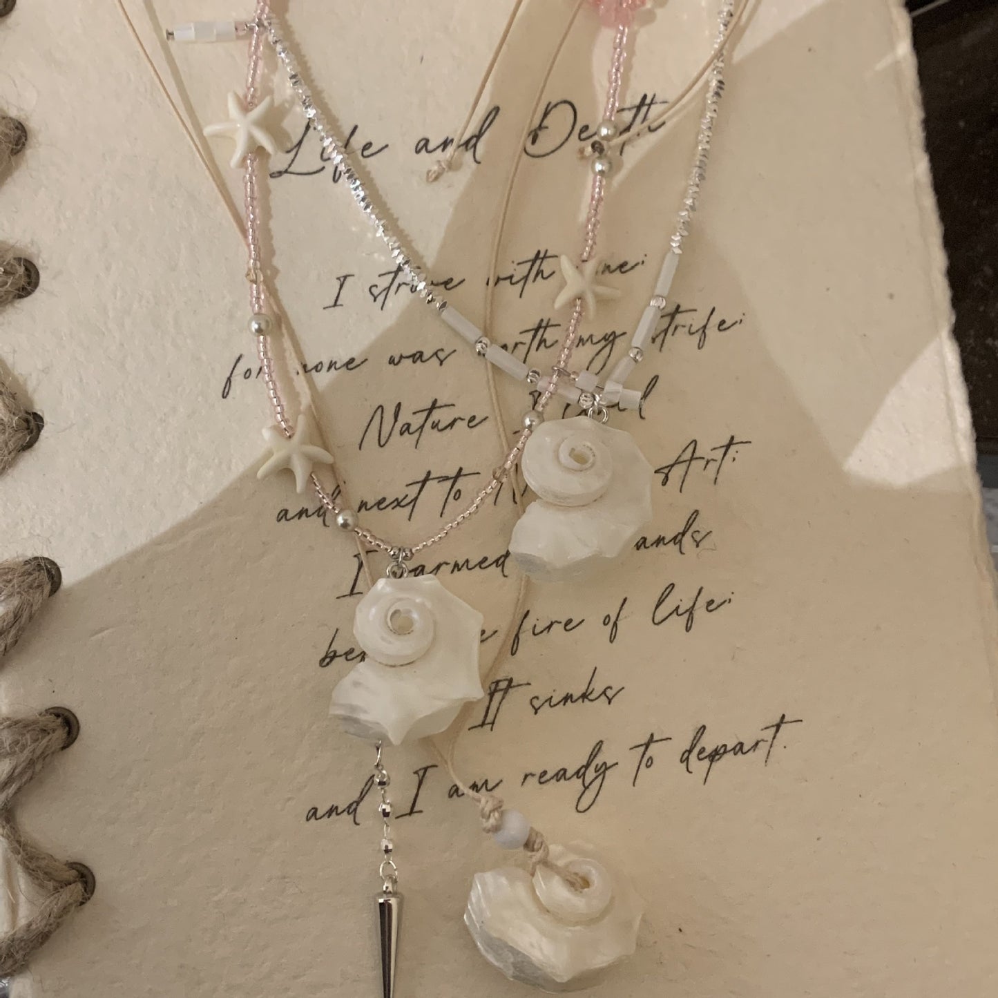 Ocean Style Shell Design Beads Stringed Seaside Holiday Necklace
