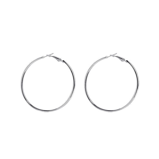 Women's Simple High-grade Exaggerated Big Ear Clip Sier Earrings