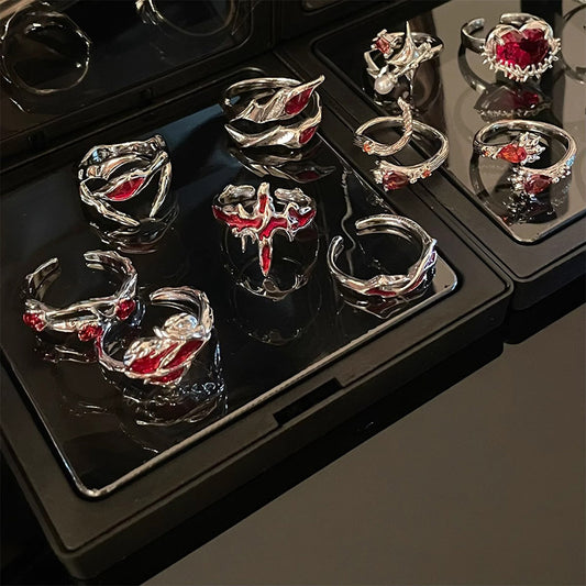 Women's & Men's High-grade For Twin Cold Niche Design Rings