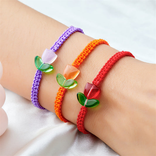Style Fresh Tulip Niche Design Flower Bracelets