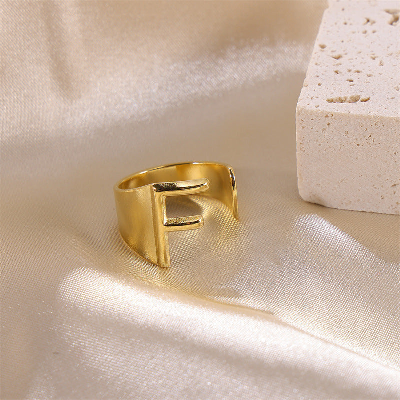 Letters Female Style Fashion Knuckle Personality Vintage Stainless Rings