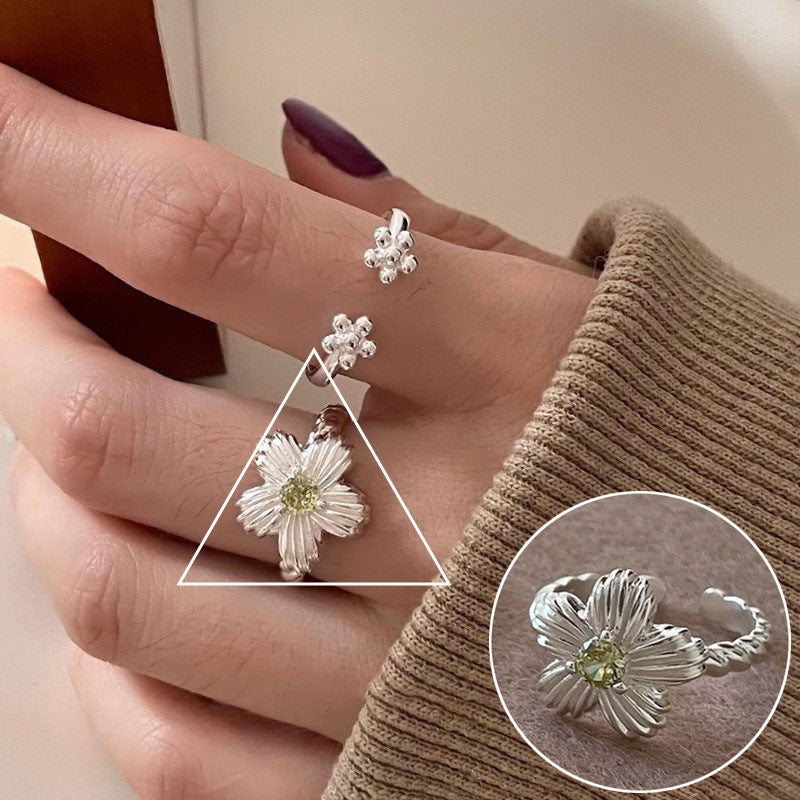 Dignified Geometric Lines Winding Sier Opening Rings