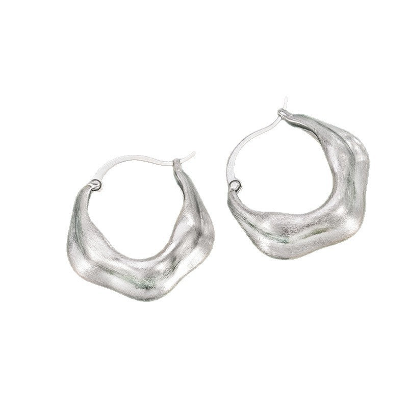 Women's Brushed Ear Clip Simple Elegant High-grade Earrings