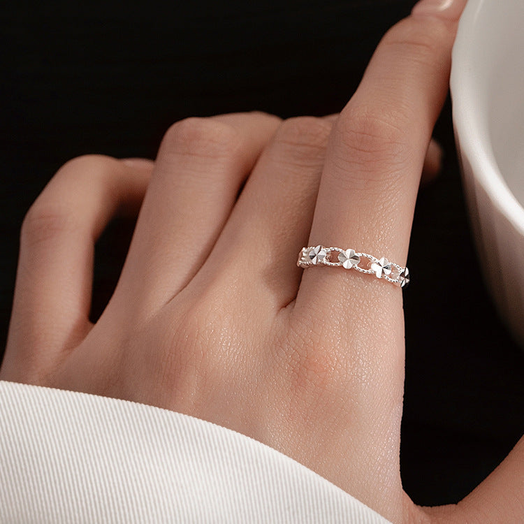 Women's Rich Hand Vietnam Alluvial Open Coin Sand Ring