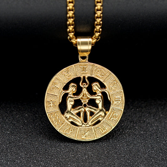 Trendy Retro Hollow Twee Constellation Personalized Pendant