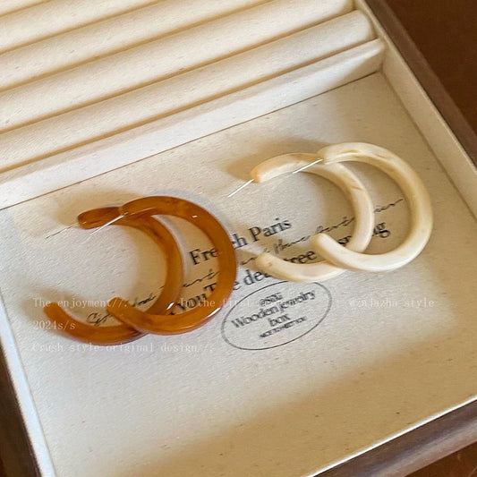 Amber Shaped Elegant Personalized Minority Simple Earrings