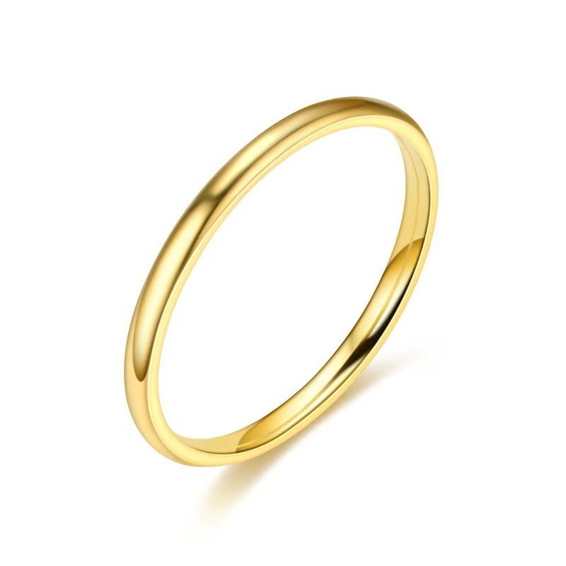Titanium Steel Female Simple Glossy Couple Ring