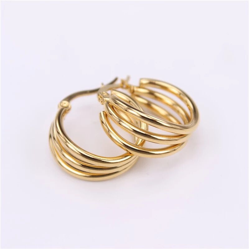 Style Fashion Titanium Steel Circle Light Earrings