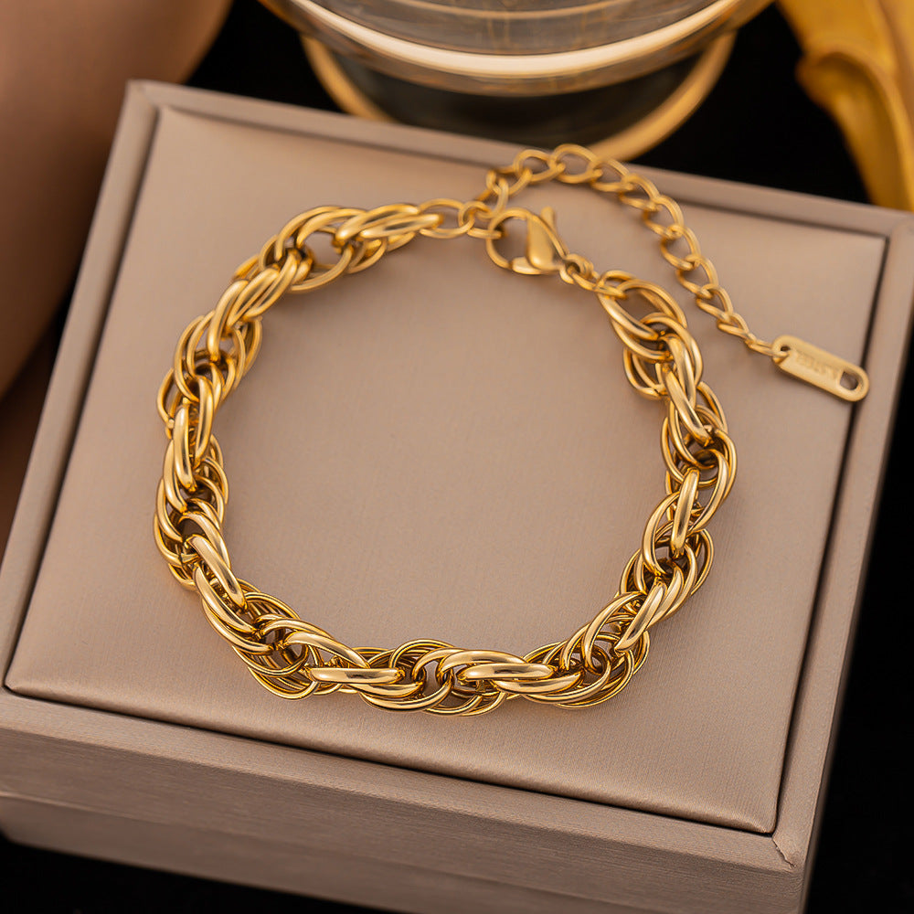 Stainless Steel Female Gold Plated Ornament Bracelets