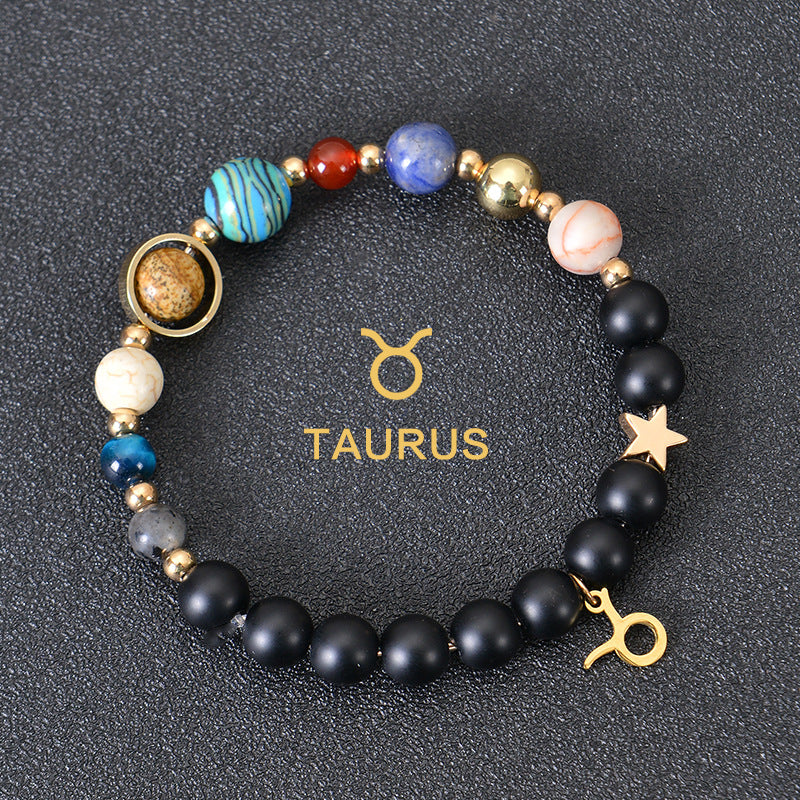 Planets Twee Constellations Frosted Stone Beaded Bracelets