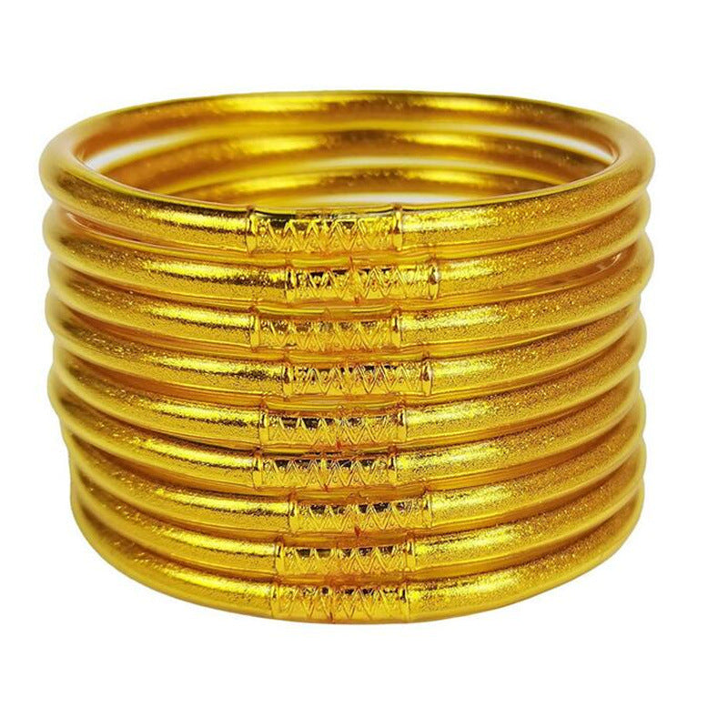 Women's Powder Combination Of Three Shiny Candy Color Bracelet