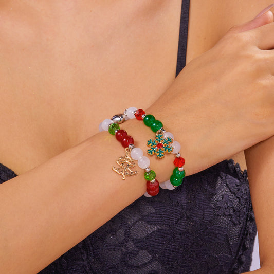 Christmas Couple Fashion Tree Snowflake Garland Bracelets