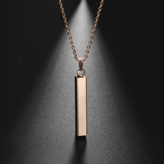 Glossy Gold Ing Column Titanium Steel Can Pendants