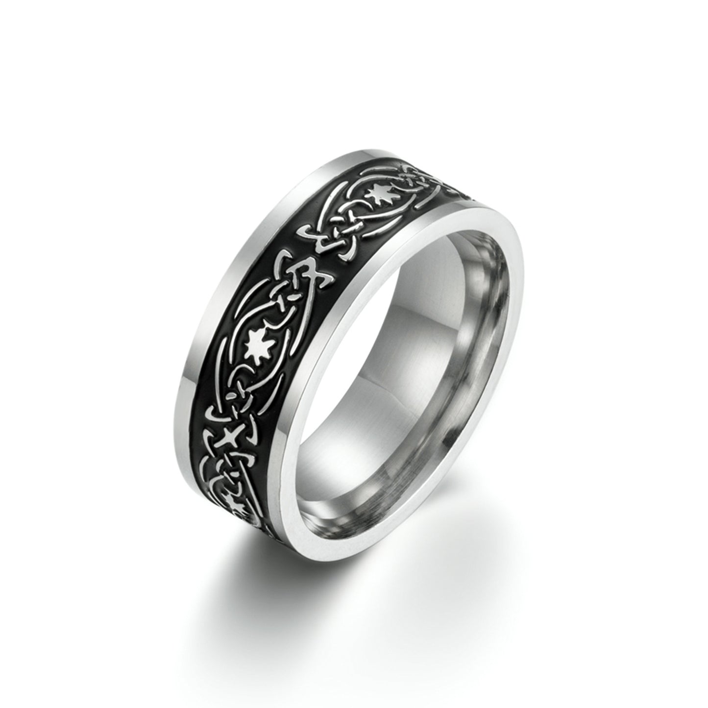Men's Trade Viking Pattern Retro Domineering Titanium Rings