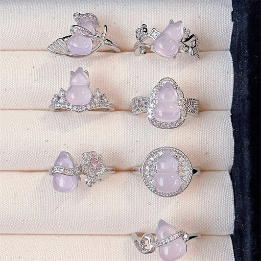 Women's Open With Diamond Design Light Luxury Unique Rings