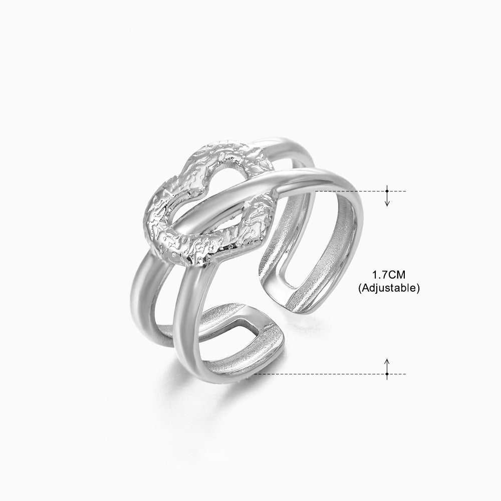 Women's Fashion Stainless Steel Love Heart-shaped Popular Rings