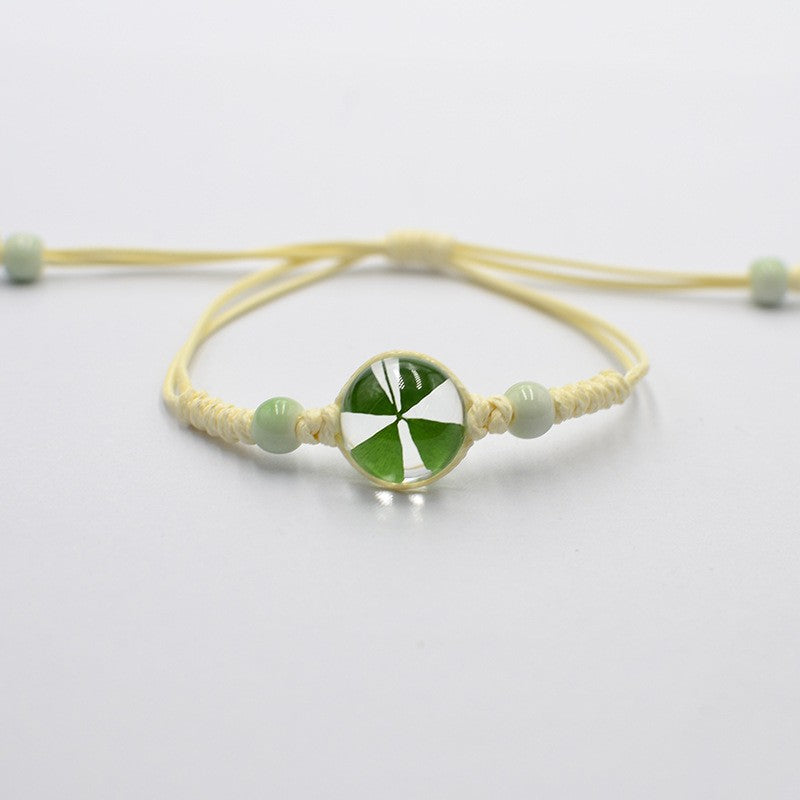 Ornament Four-leaf Clover Scenic Spot Dried Flower Bracelets