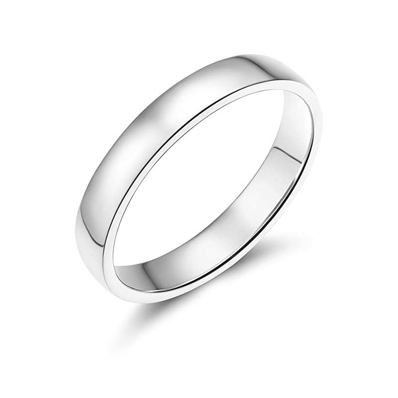 Glossy Titanium Steel Wedding Couple Engagement Stainless Ring
