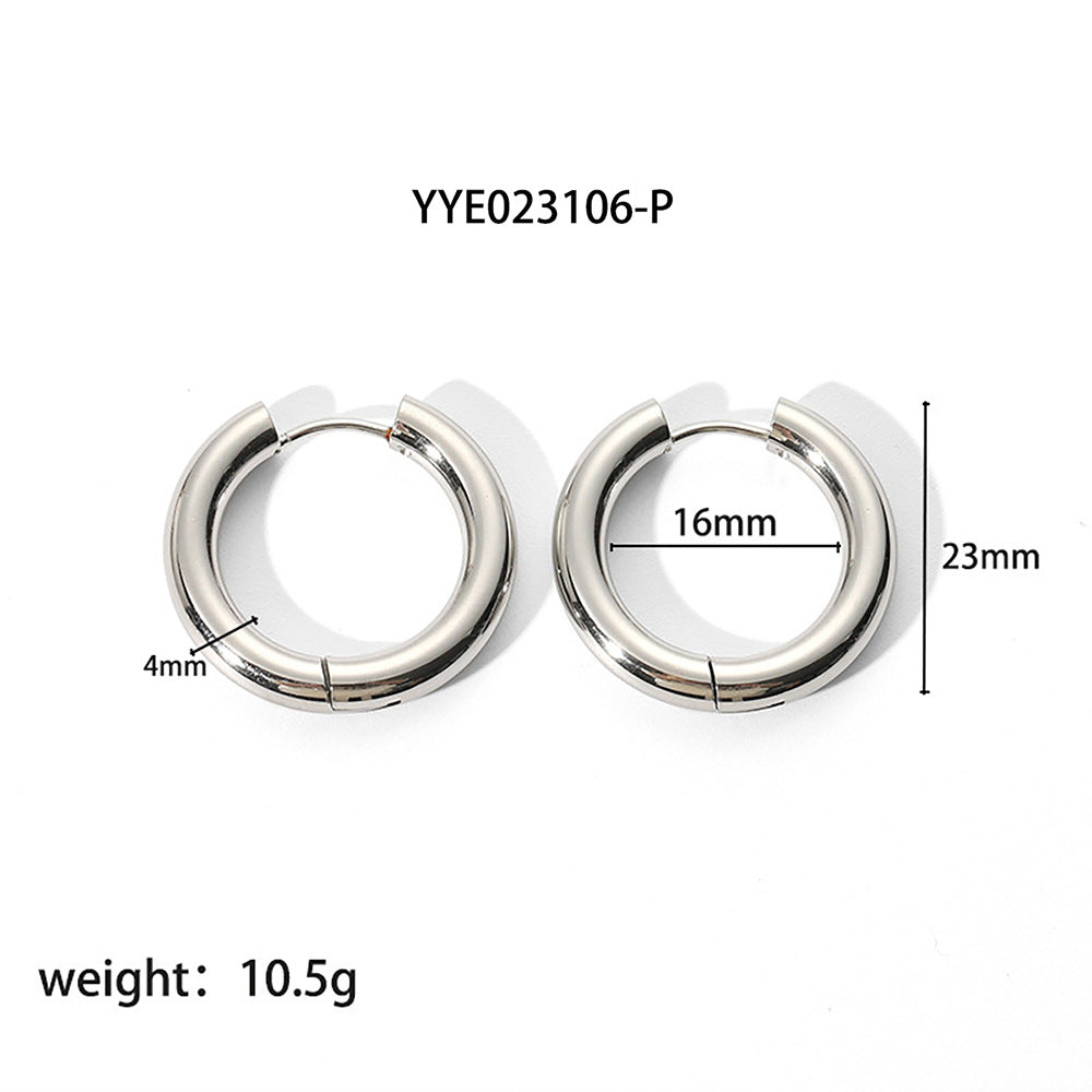 Trendy Simple Light Luxury Design Sense Titanium Steel Earrings