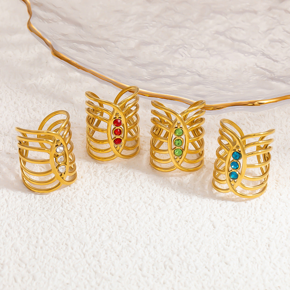 Stone Light Luxury Retro Niche High-grade Rings