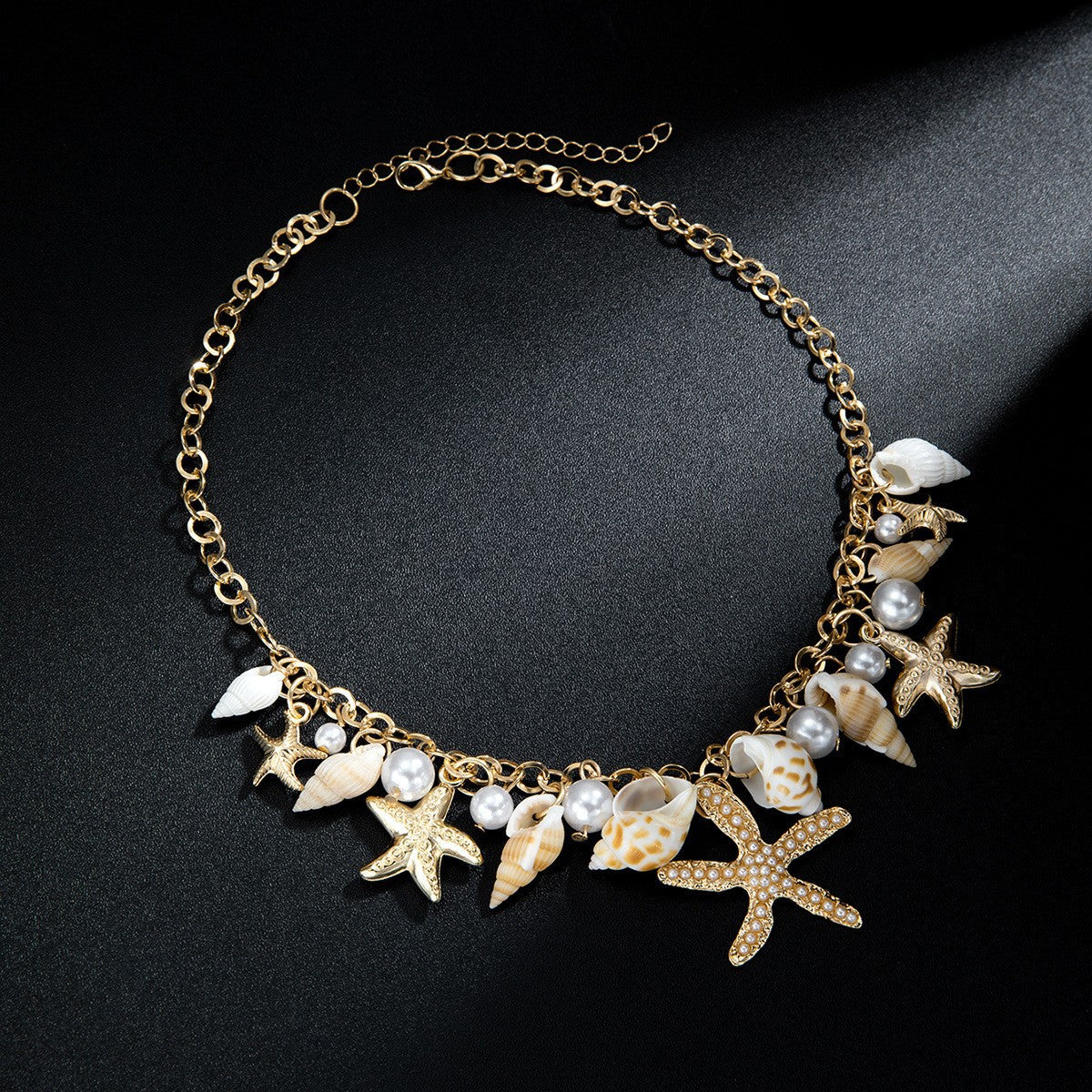 Fashion Summer Ocean Beach Vacation Style Alloy Starfish Pearl Jewelry Set