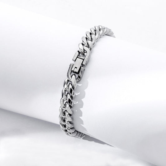 Men's Trendy Hip Hop Cuban Link Chain Titanium Bracelets