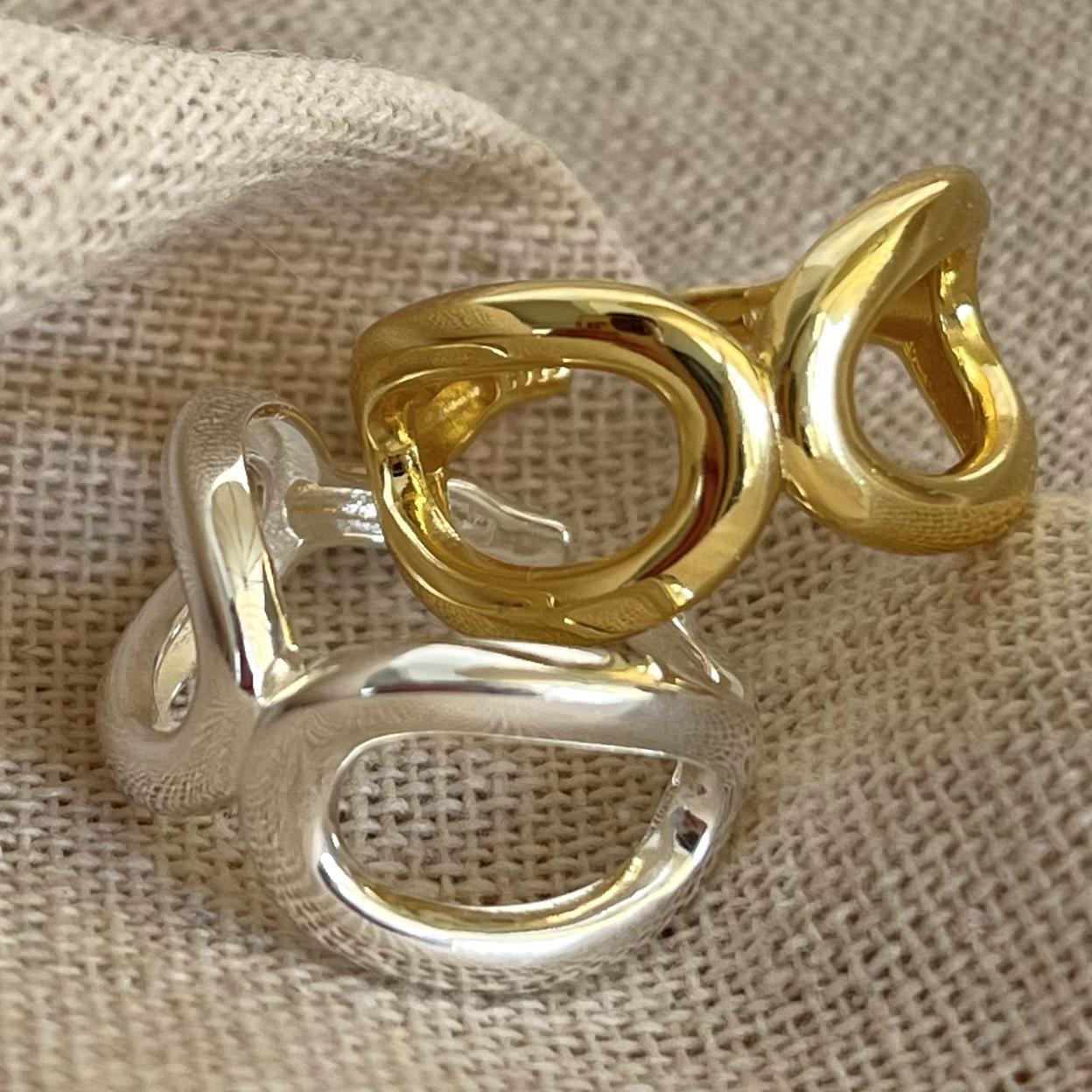 Hollow Cross Simple Fashionable Temperamental Cold Rings