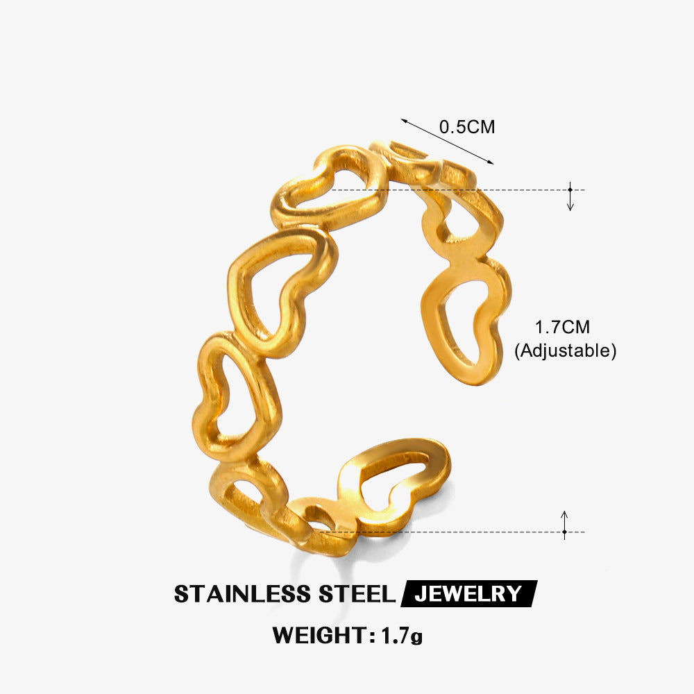 Women's Stainless Steel Hollow Love For Personalized Rings