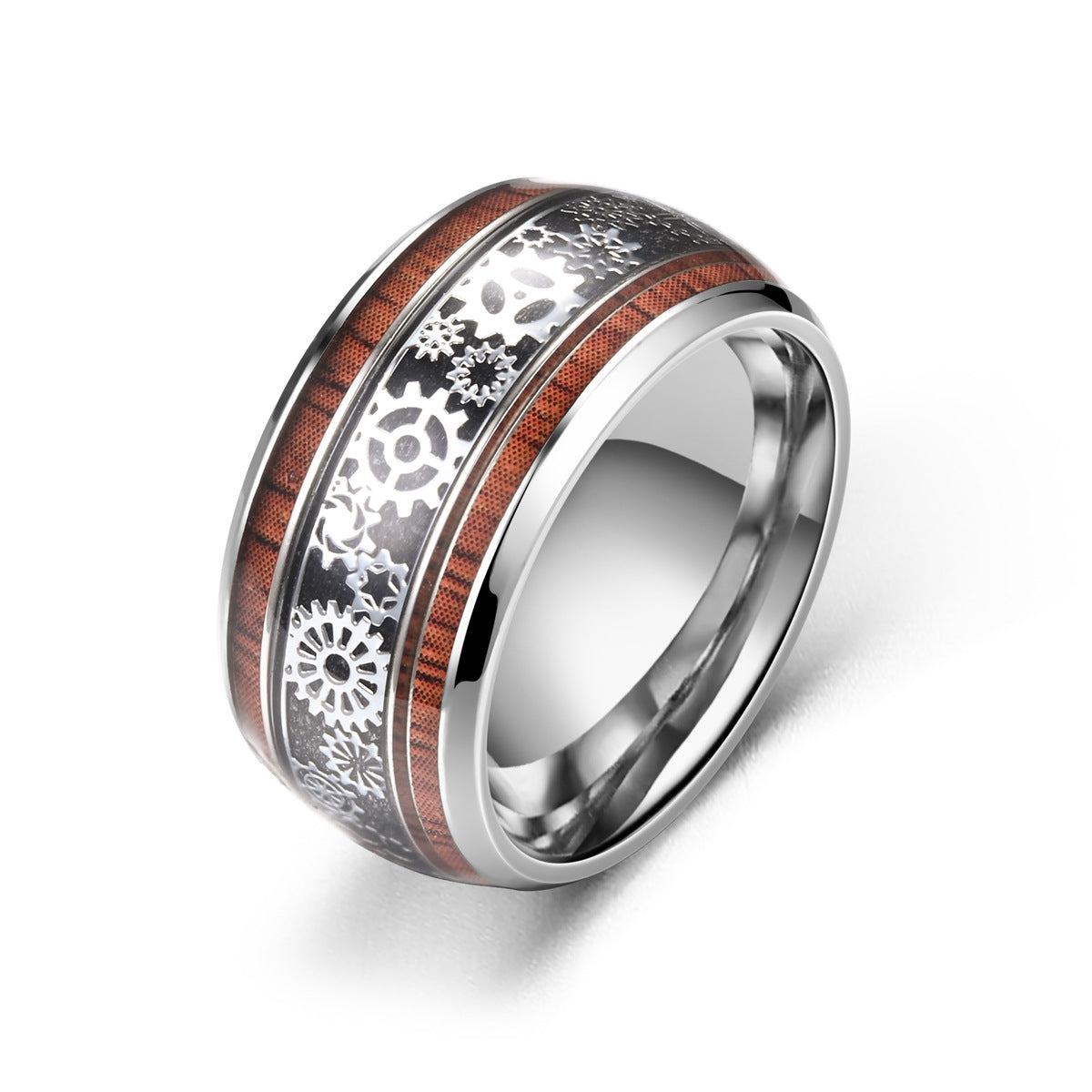 Men's Gear Titanium Steel Domineering Personalized Source Rings