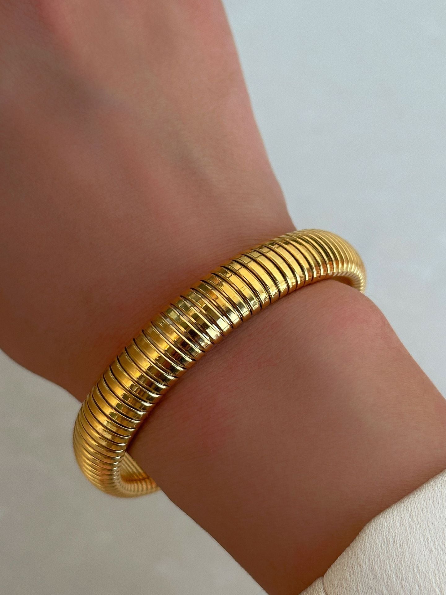 Plated Titanium Steel Vintage Elastic Gypsy Bracelet