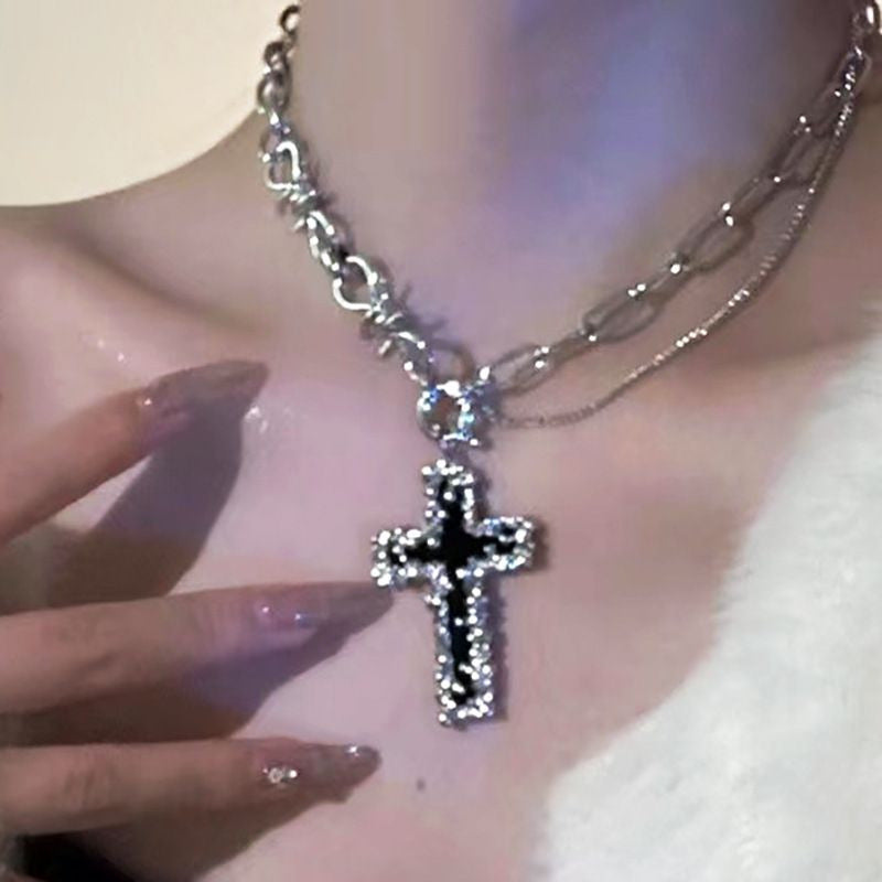 Cross Zircon Accessories Light Luxury Minority Necklaces