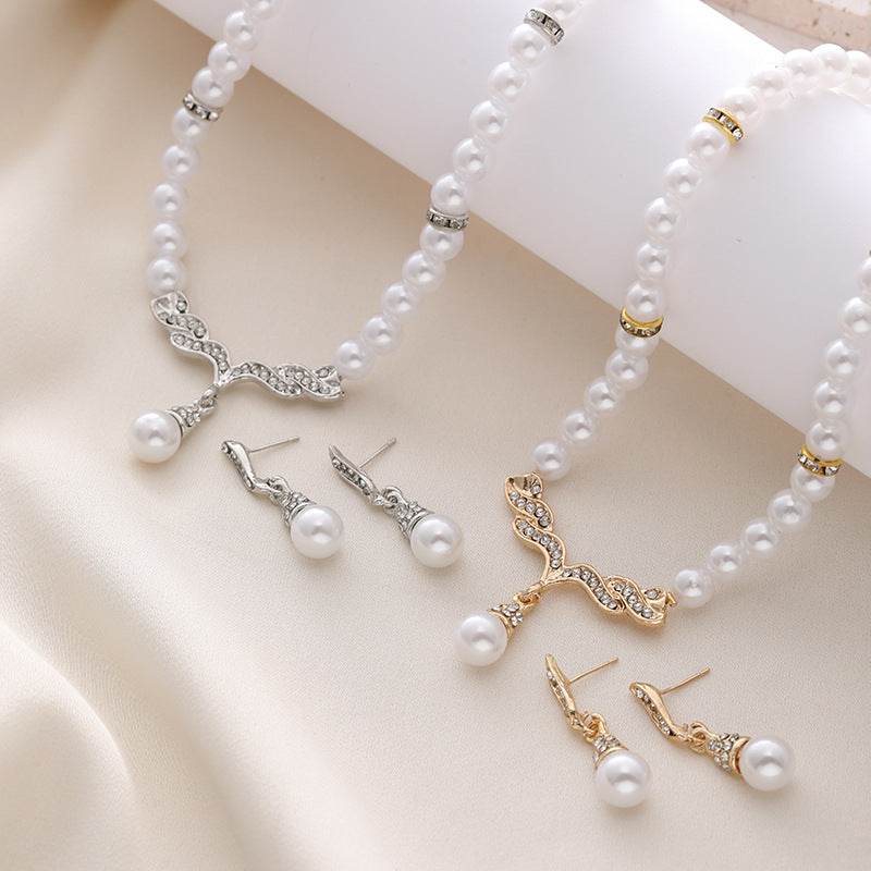 Suit Korean Style Personalized Angel Wings Pearl Necklaces