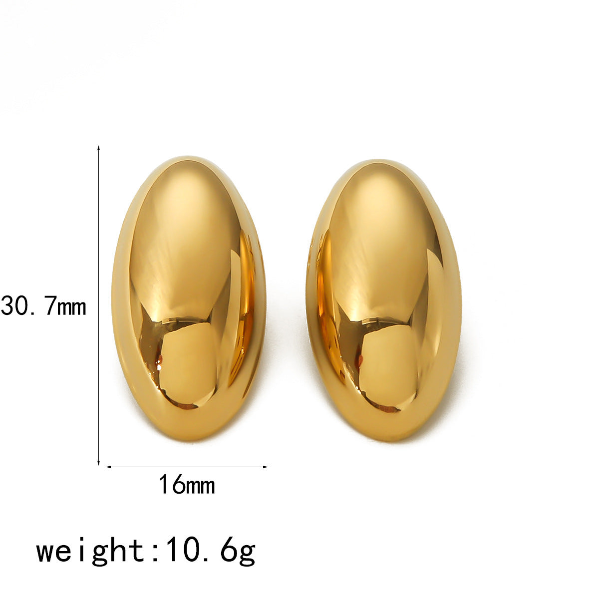 Women's Design Oval Bean-shaped Graceful Petite High-grade Earrings