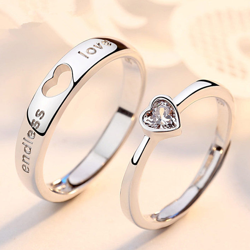 Women's & Men's Couple Pair Of Sier Plated Fashionmonger Rings