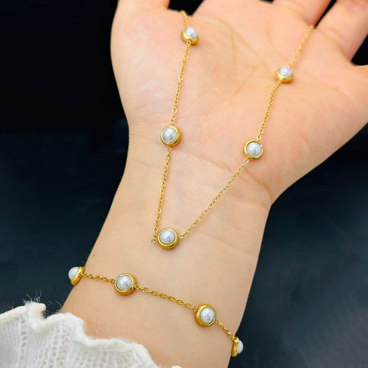Pearl Fresh Female Birthday Present Titanium Necklaces