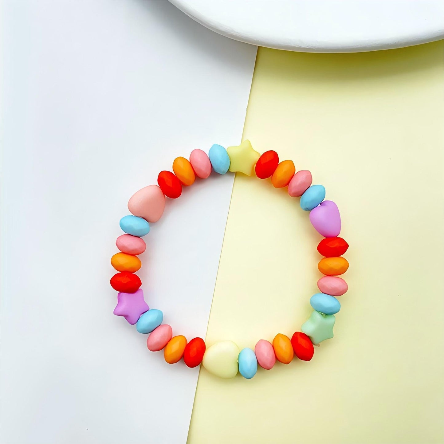 Children's Colorful Pearl Heart-shaped Beaded Cute Candy Accessories Stall Bracelets