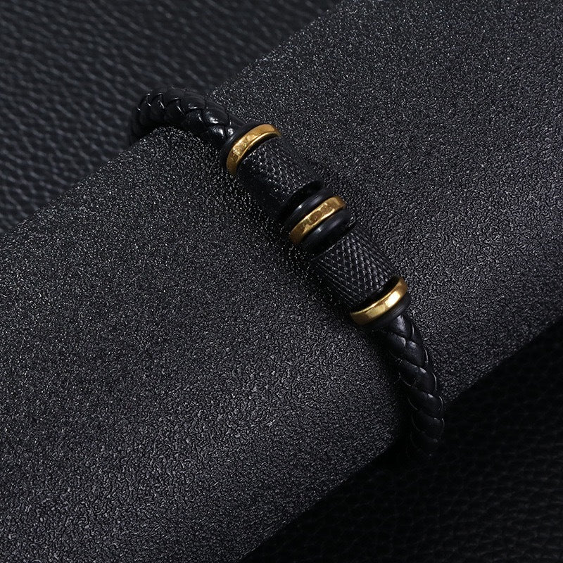 Men's Leather Woven String Beaded Simple Fashion Bracelets