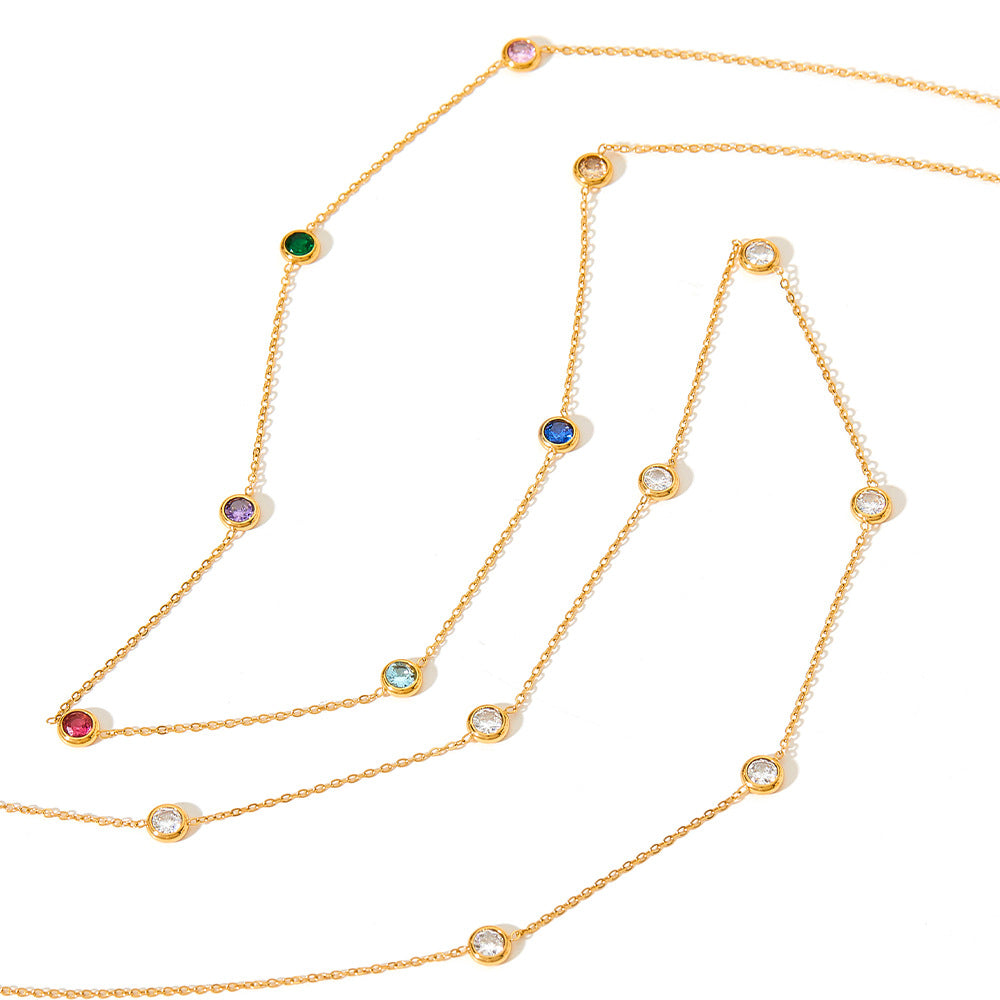Women's Simple Elegant Mini Fine Series Zircon Necklaces