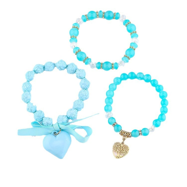 Women's Bohemian Love Heart Bow Tie Sweet Rose Bracelets