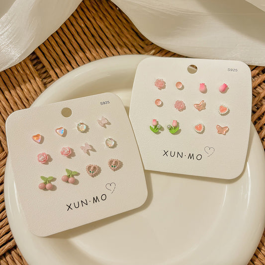 Sier Suit Fresh Mori Small Sweet Rings