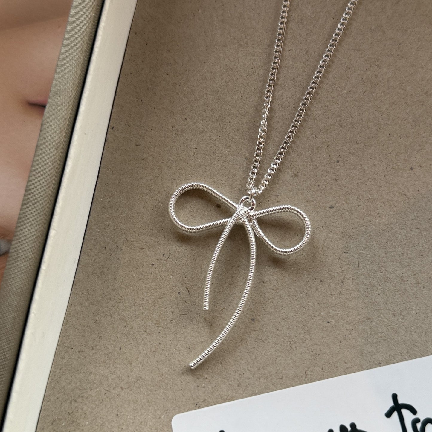 Korean Style Flower Bow Tie Texture Love Necklaces
