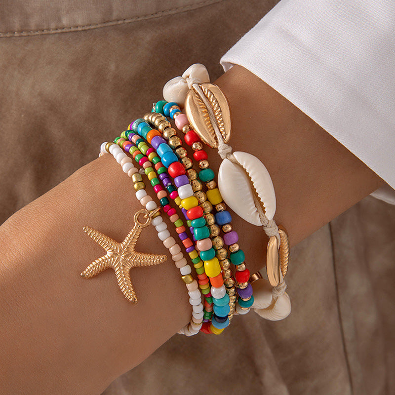 Bohemian Vacation Style Shell Beaded Weave Beach Bracelets