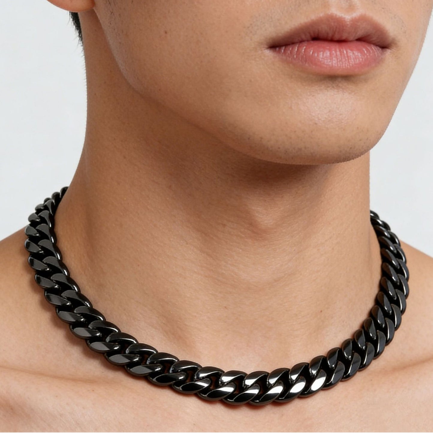 Men's Hip Hop Advanced Fashion Domineering Single Buckle Necklace