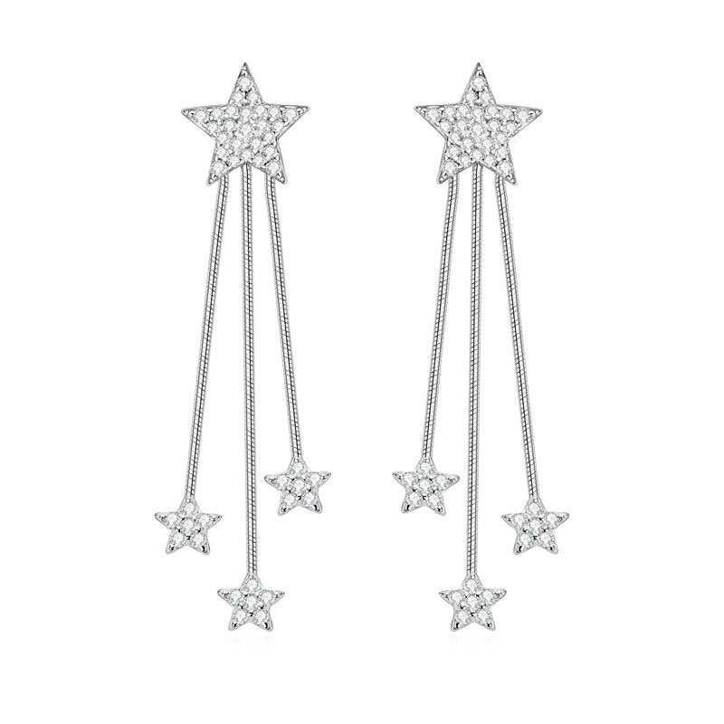 Flash Tassel Light Luxury Temperament High-grade Design Earrings