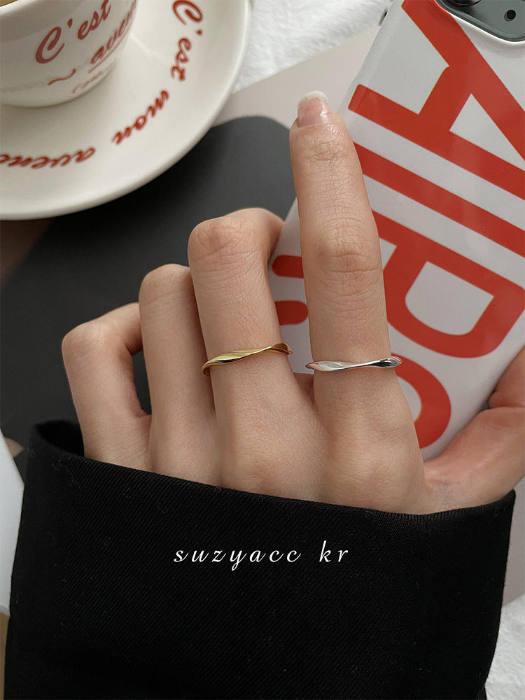 Fine Circle Female Couple Simple Index Rings