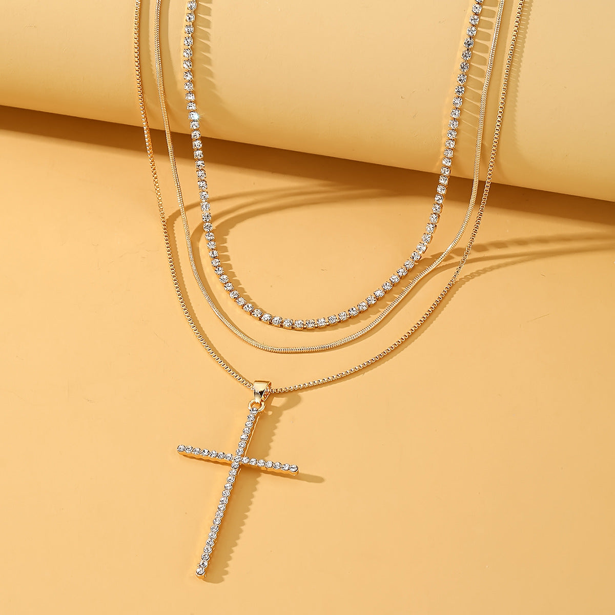 Artificial Short Pearl Creative Cross Retro Necklaces