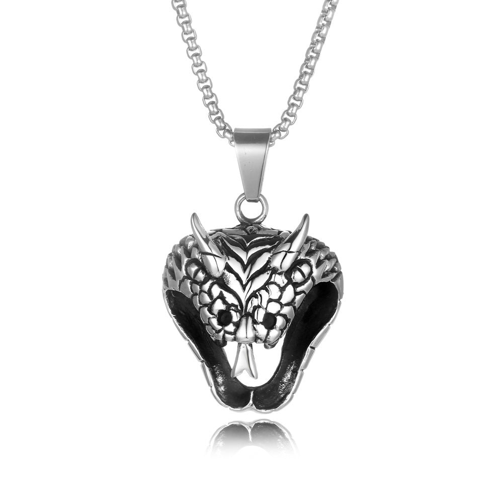 Men's Skull Titanium Steel Personality Half Face Necklaces