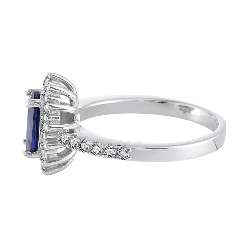 Live Simulation Ruby Sapphire Big Diamond Denier Female Ring