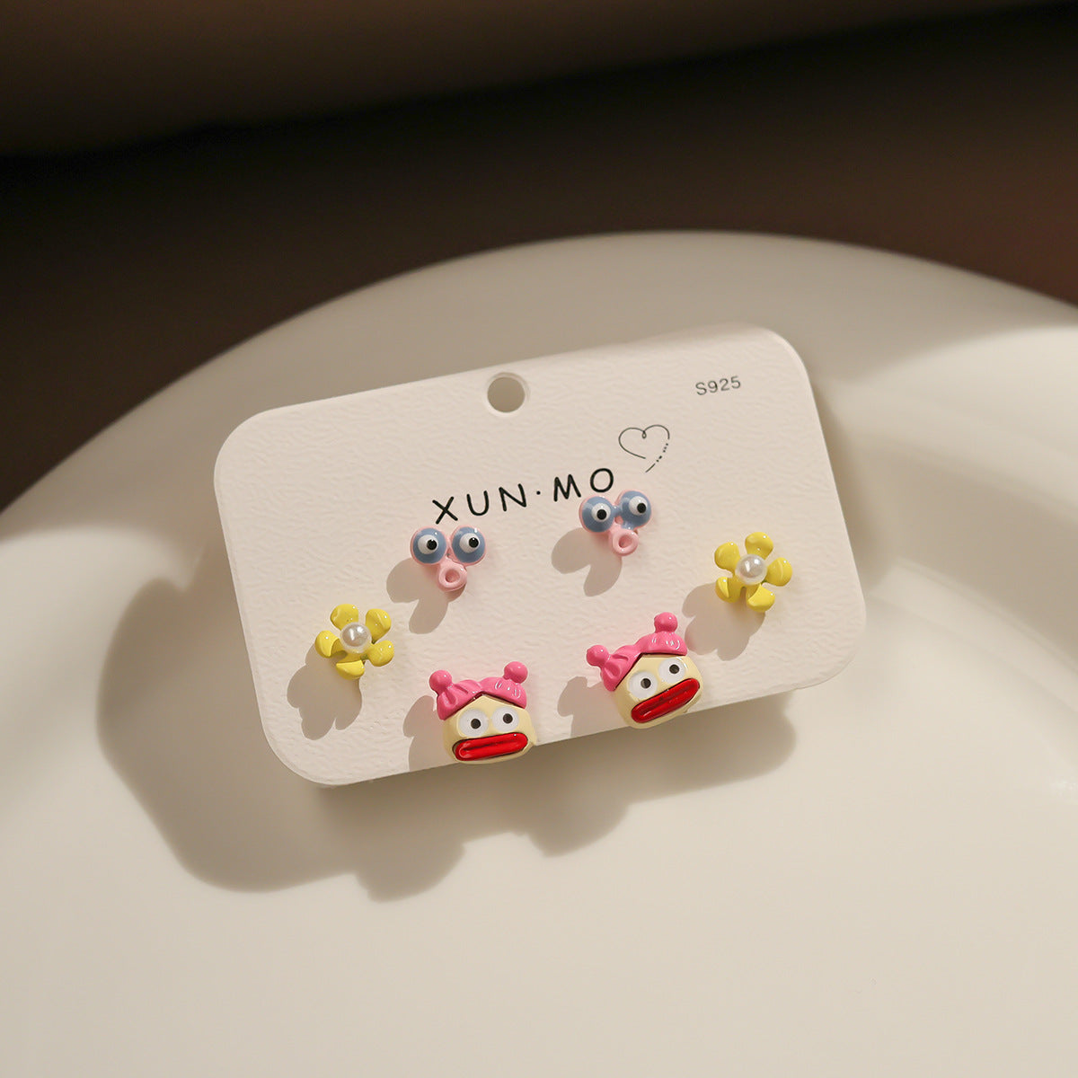 Children's Cute Sier Female Personality Small Animal Earrings