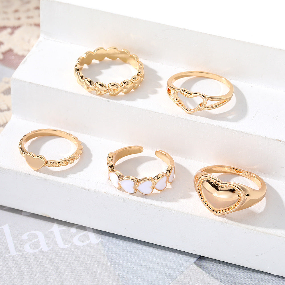 Women's Combination Niche Personality Geometric Metal Gold Rings